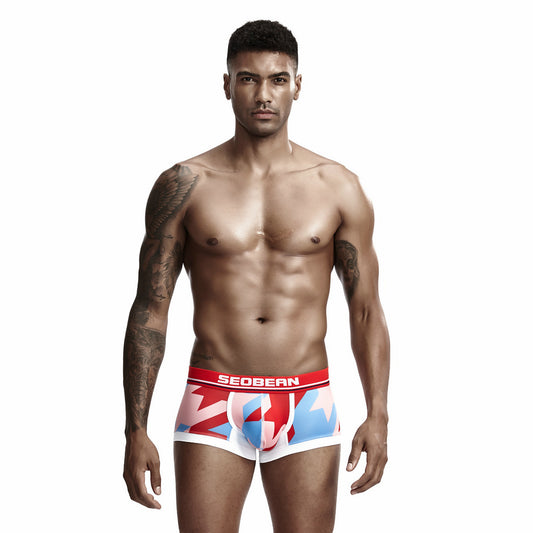 4 pieces SEOBEAN Men's underwear comfortable sweat-wicking boxers men's bump shorts