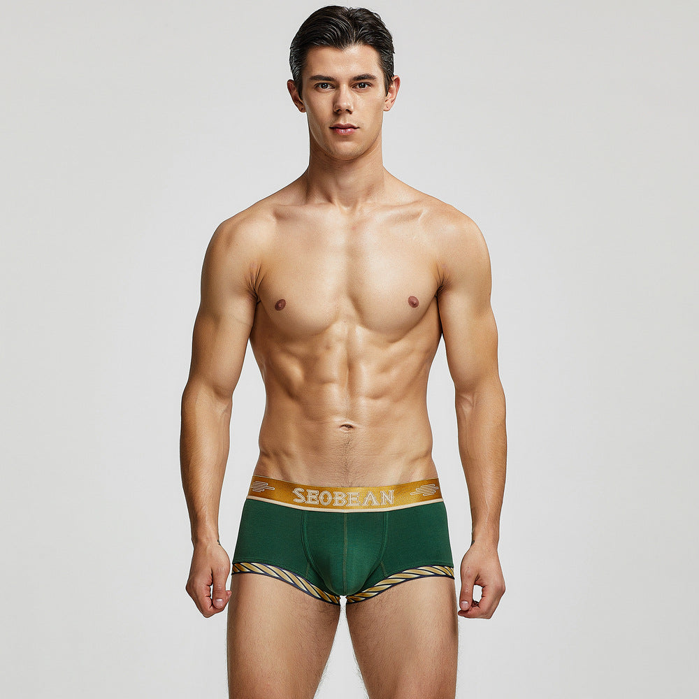 5 pieces SEOBEAN Men's underwear comfortable sweat-wicking boxers men's bump shorts