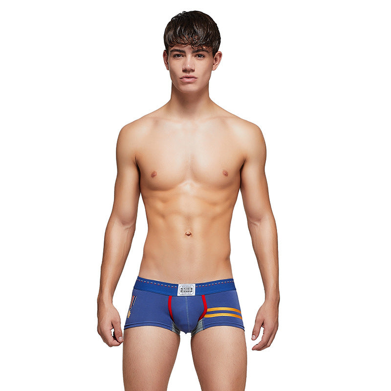 5 pieces SEOBEAN Men's cotton underwear comfortable sweat-wicking boxers men's bump shorts