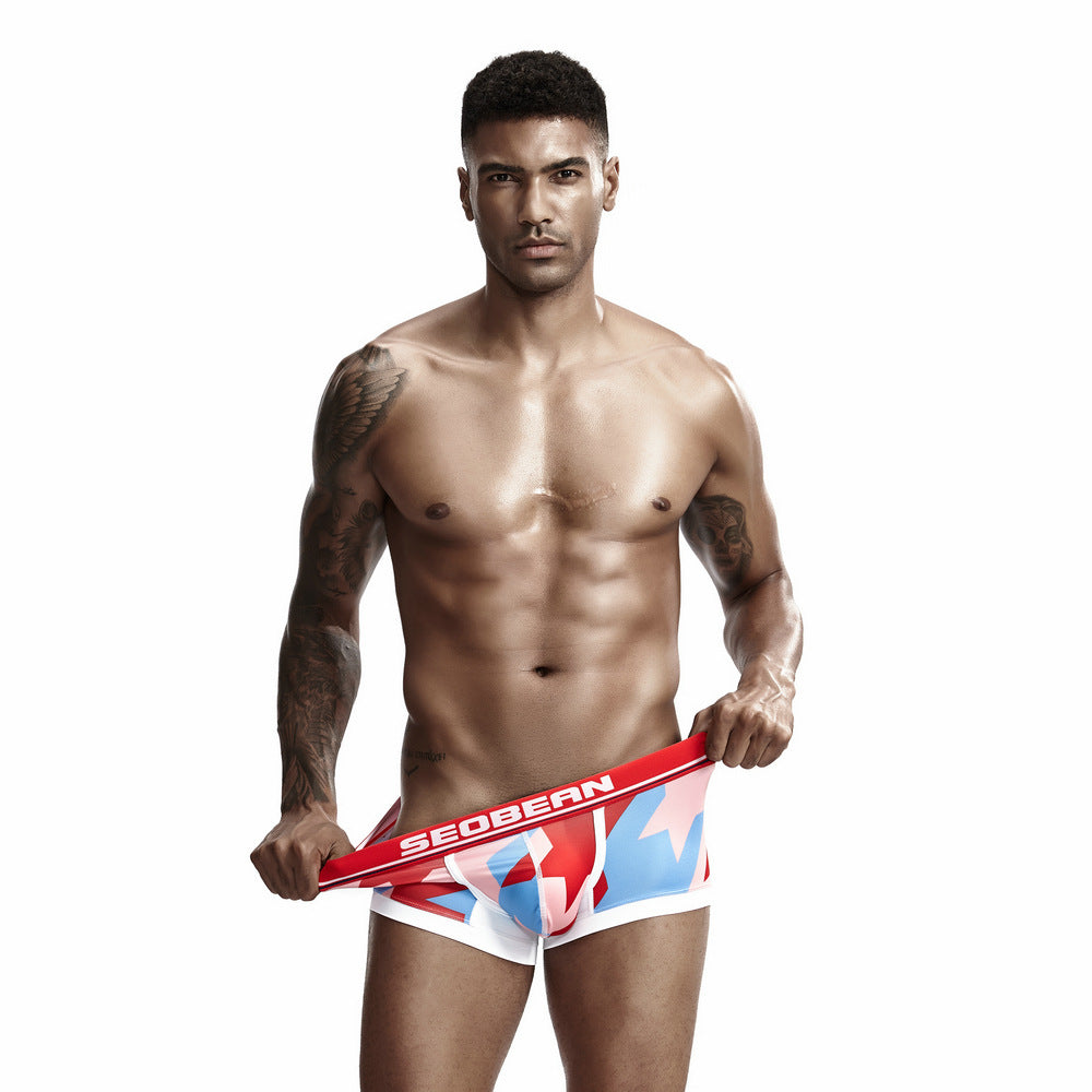 4 pieces SEOBEAN Men's underwear comfortable sweat-wicking boxers men's bump shorts