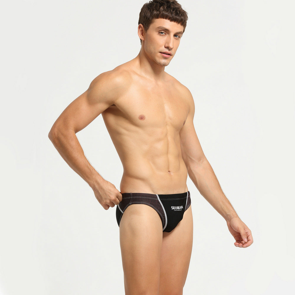 SEOBEAN Men's sexy triangle swim trunks quick-drying competitive hot spring beach surf swimsuit