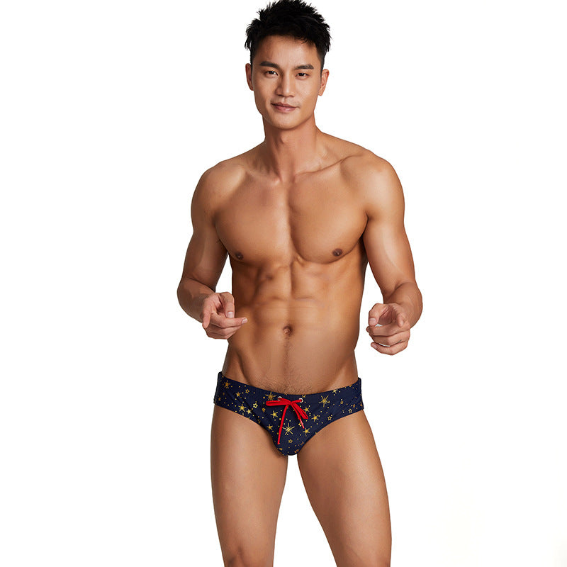 SEOBEAN Men's sexy triangle swim trunks quick-drying competitive hot spring beach surf swimsuit