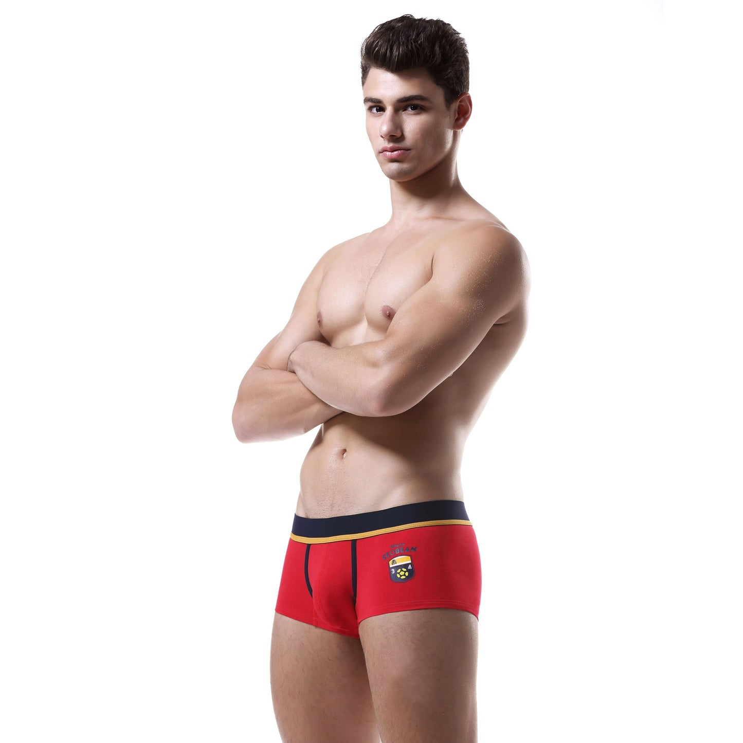 4 pieces SEOBEAN Men's cotton underwear comfortable sweat-wicking boxers men's bump shorts