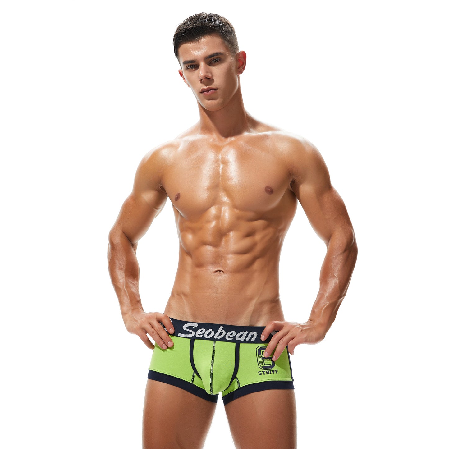 5 pieces SEOBEAN Men's cotton  underwear comfortable sweat-wicking boxers men's bump shorts