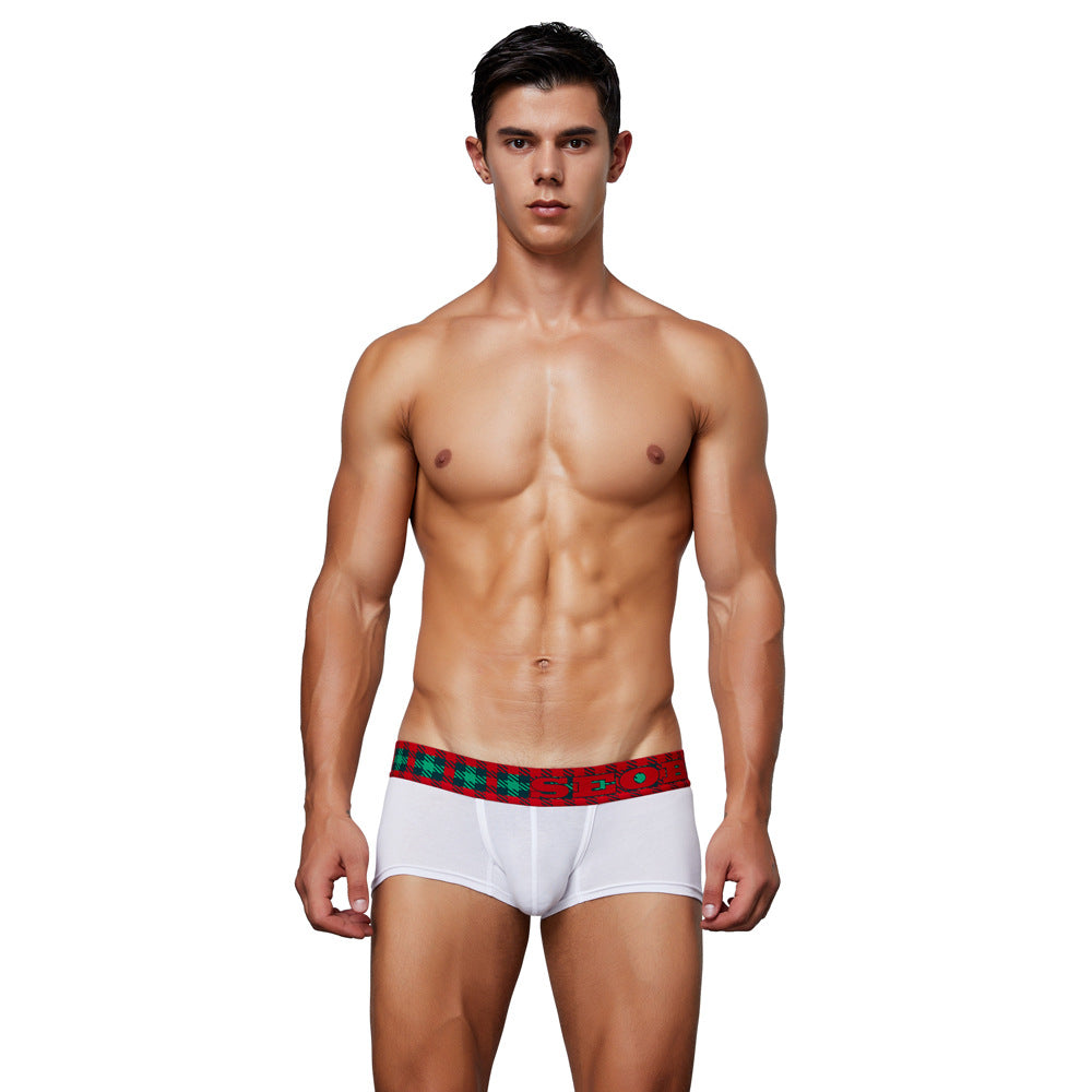 SEOBEAN Men's cotton underwear comfortable sweat-wicking boxers men's bump shorts