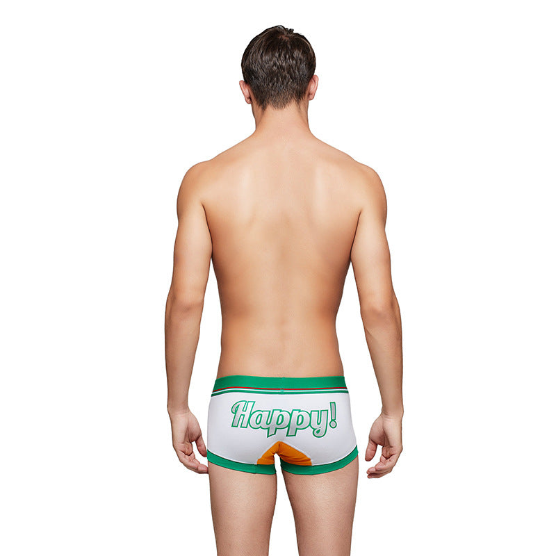 4 pieces SEOBEAN Men's cotton underwear comfortable sweat-wicking boxers men's bump shorts