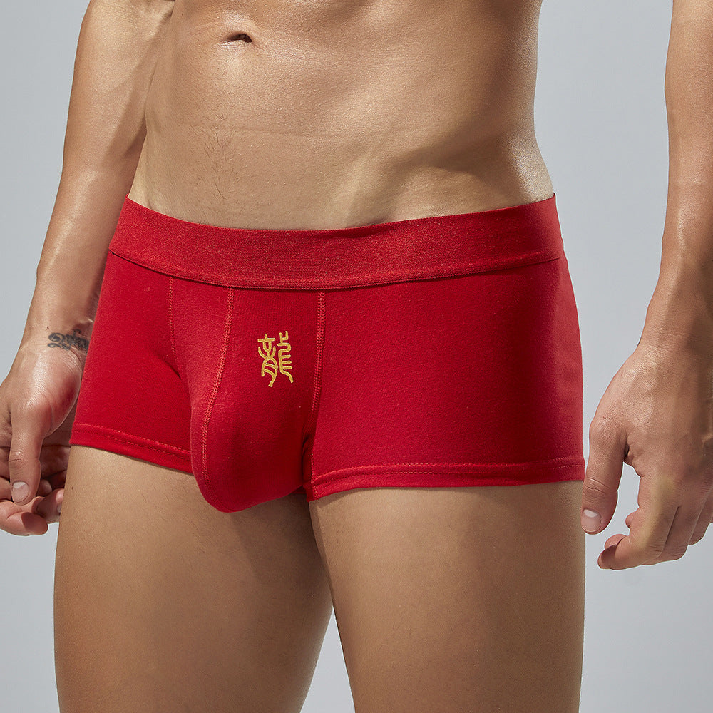 2 pieces SEOBEAN Men's underwear comfortable sweat-wicking boxers men's bump shorts