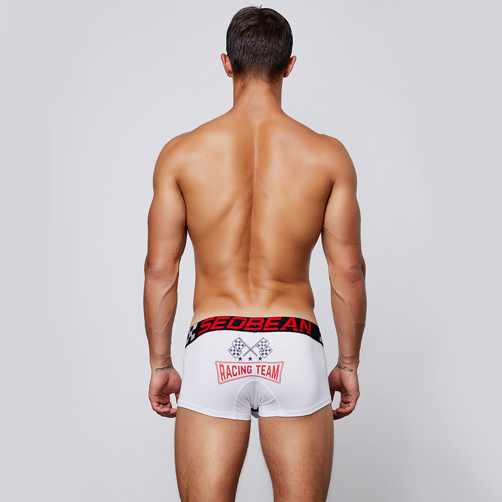 4 pieces SEOBEAN Men's cotton  underwear comfortable sweat-wicking boxers men's bump shorts