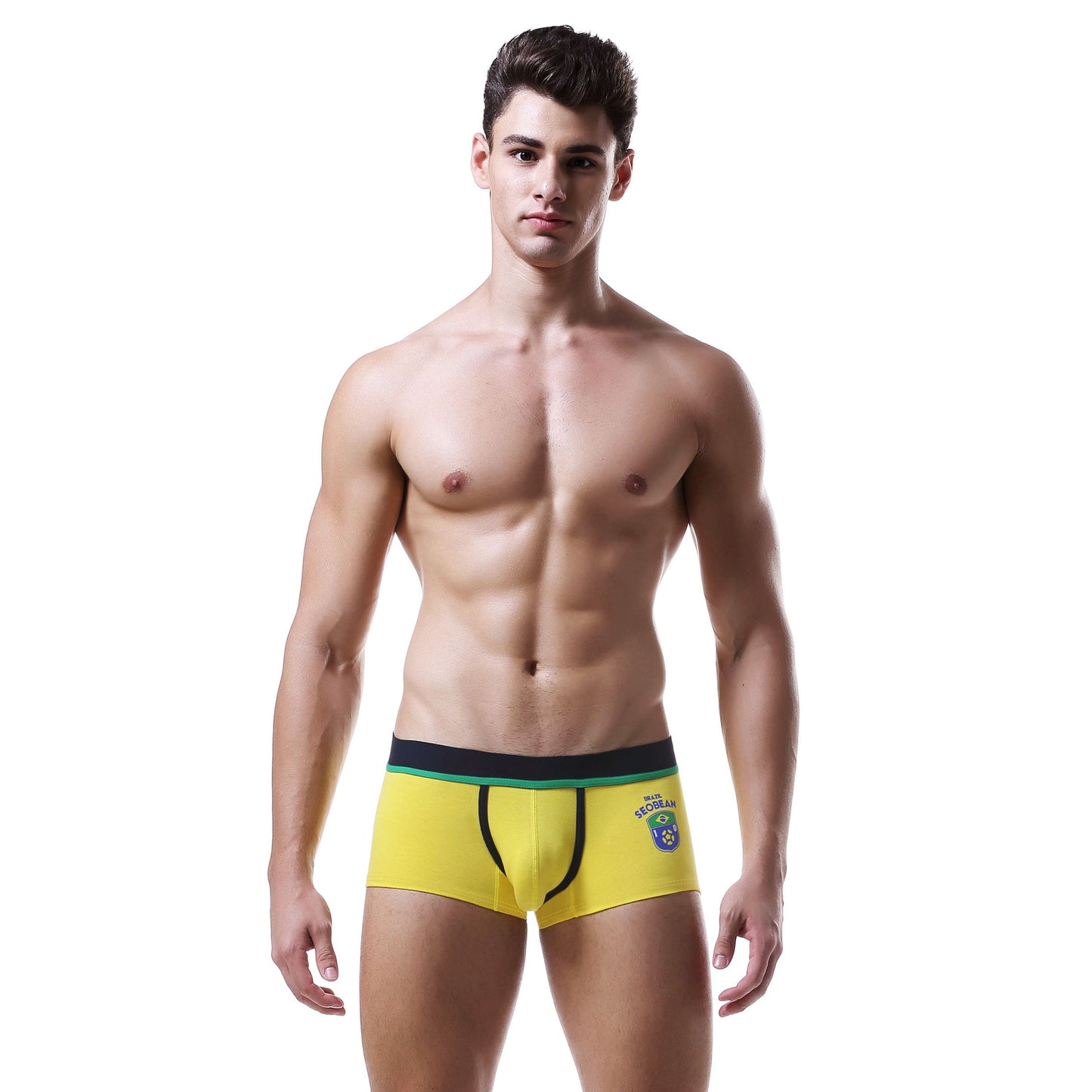 4 pieces SEOBEAN Men's cotton underwear comfortable sweat-wicking boxers men's bump shorts