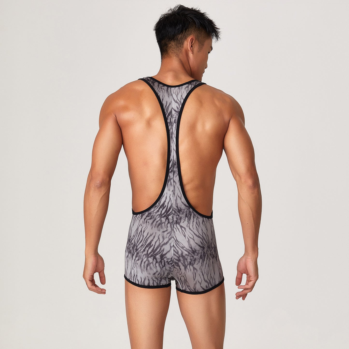 Tauwell Men's sports one-piece vest cycling weightlifting boxing track and field running marathon jumpsuit yoga fitness sports shorts