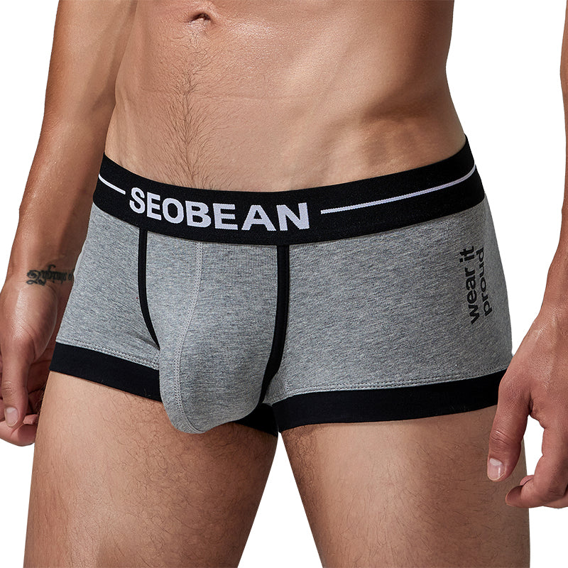 4-Pack SEOBEAN Men's Low Waist Printed Dragon Boxer Briefs U-Shaped Comfortable Lightweight Fashion Innerwear