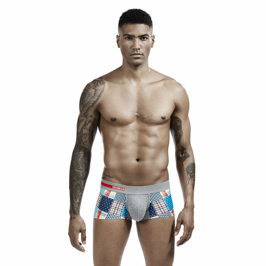 3 pieces SEOBEAN Men's underwear comfortable sweat-wicking boxers men's bump shorts