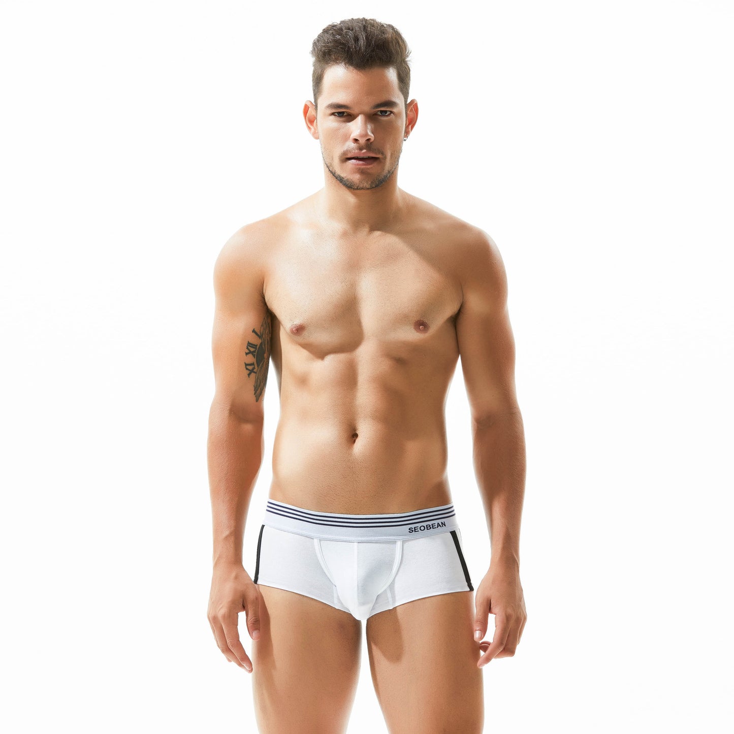 5 pieces SEOBEAN Men's cotton underwear comfortable sweat-wicking boxers men's bump shorts