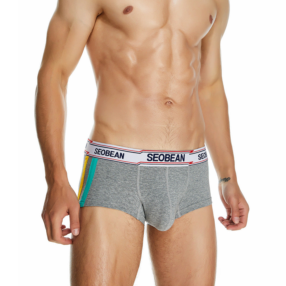 5 pieces SEOBEAN Men's underwear comfortable sweat-wicking boxers men's bump shorts