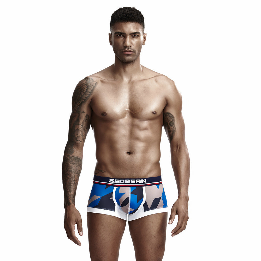 4 pieces SEOBEAN Men's underwear comfortable sweat-wicking boxers men's bump shorts