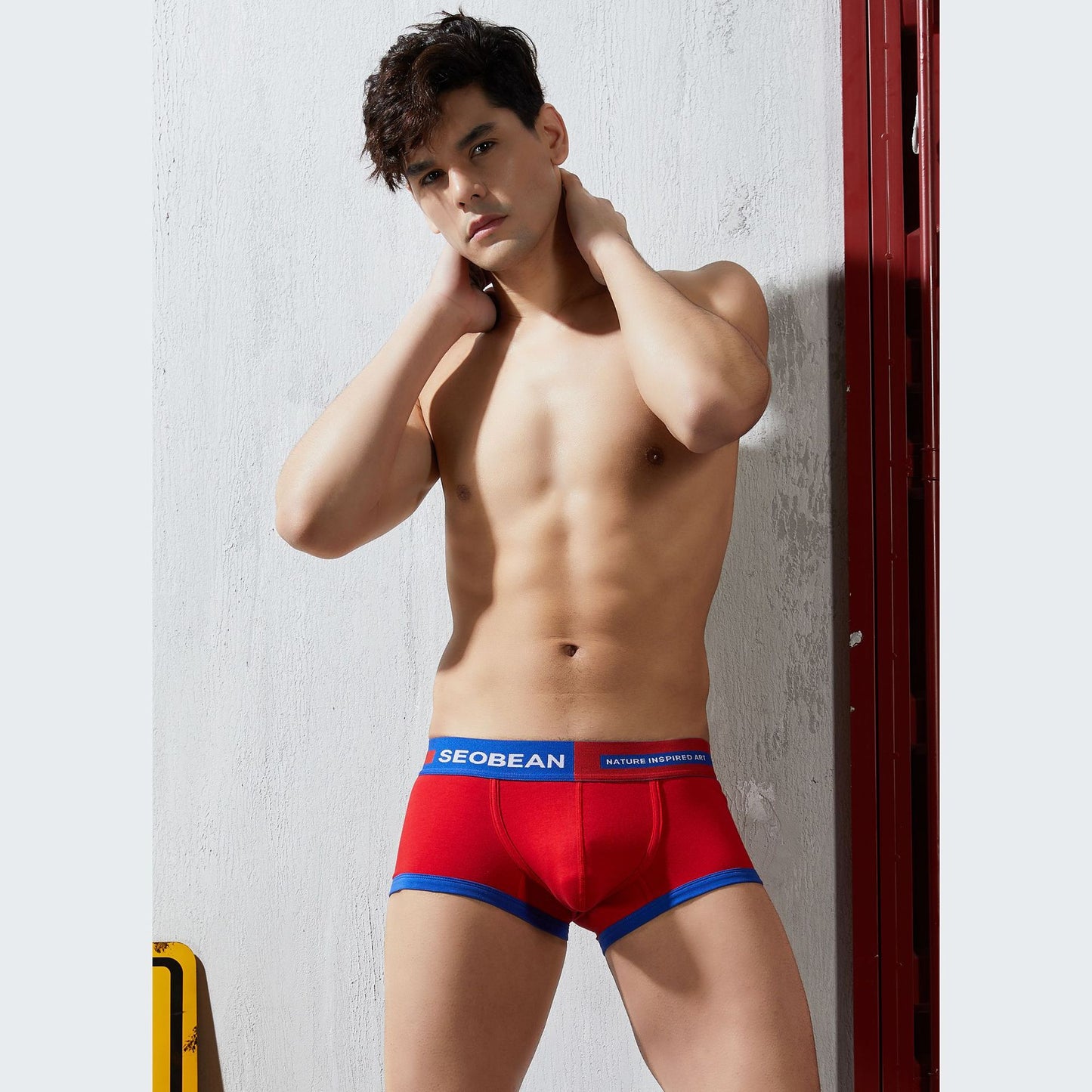 4 pieces SEOBEAN Men's cotton underwear comfortable sweat-wicking boxers men's bump shorts