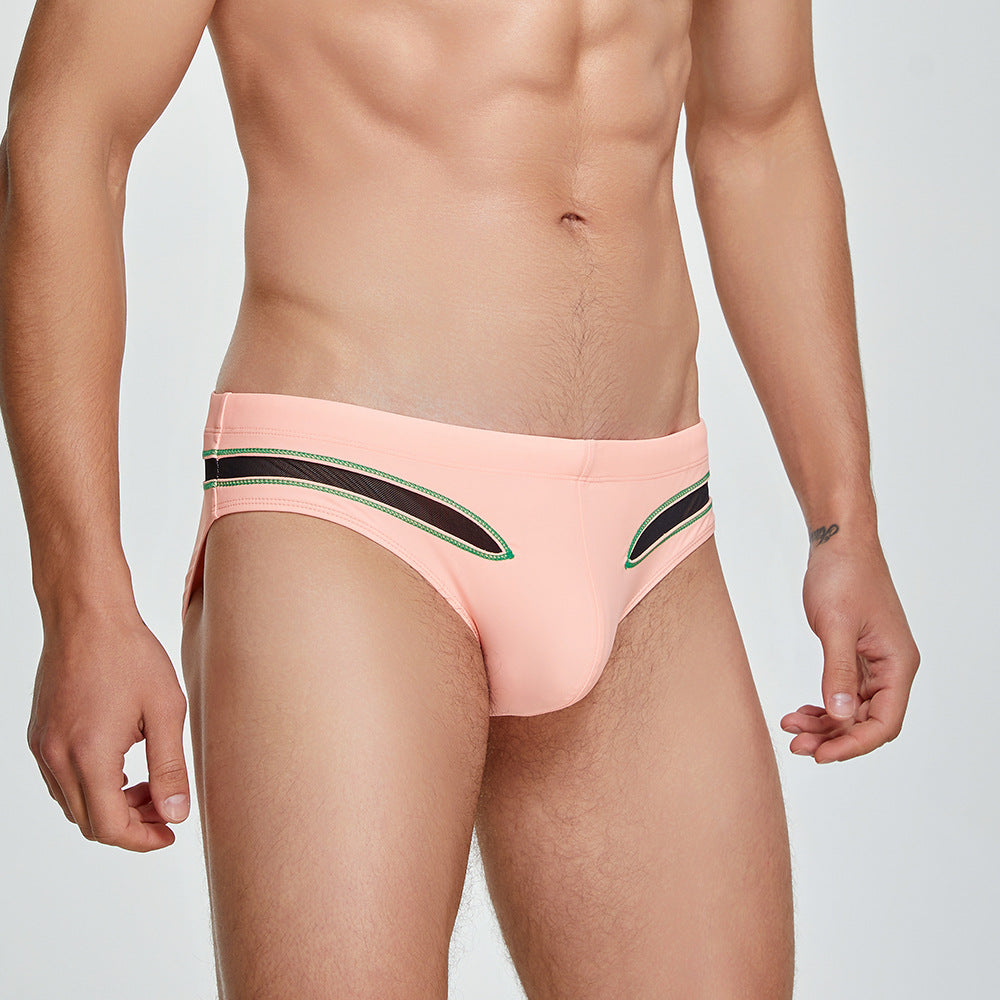 SEOBEAN Men's sexy triangle swim trunks quick-drying competitive hot spring beach surf swimsuit