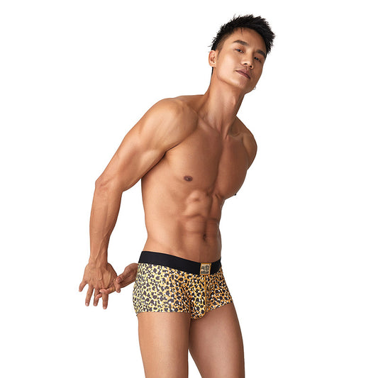 SEOBEAN tiger  Leopard print Men's underwear comfortable sweat-wicking boxers men's bump shorts