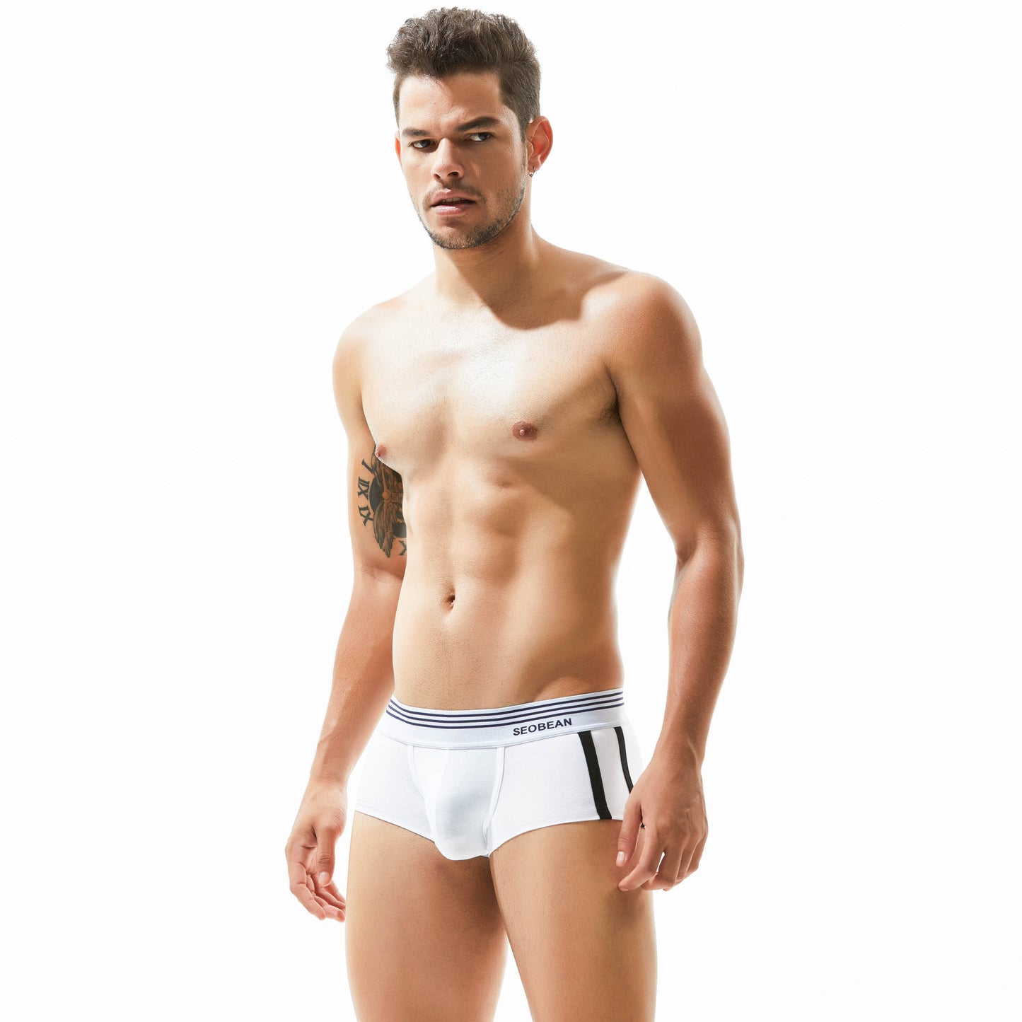 5 pieces SEOBEAN Men's cotton underwear comfortable sweat-wicking boxers men's bump shorts