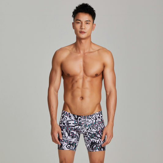 SEOBEAN Men'S Long Swim Trunks - Low-Rise Quick-Dry Athletic Shorts with Contrast Color Block Design, High-Elasticity Fabric for Beach Volleyball & Pool Competition, Volleyball Swimwear, Sleek Swimwear, Smooth Texture