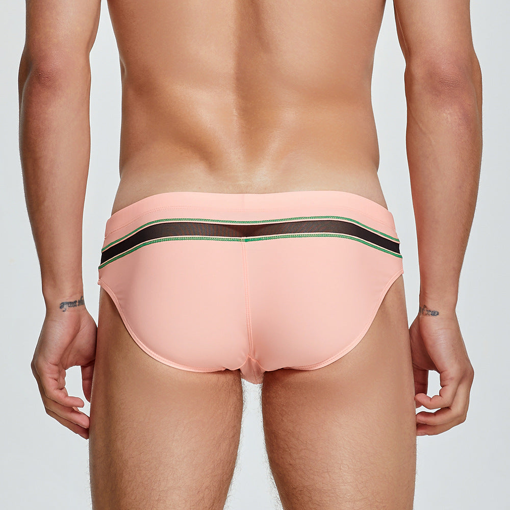 SEOBEAN Men's sexy triangle swim trunks quick-drying competitive hot spring beach surf swimsuit