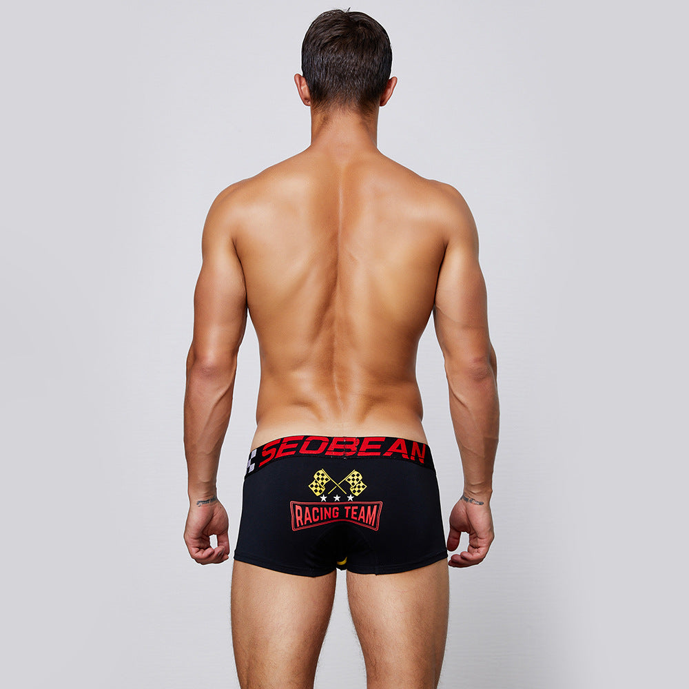 4 pieces SEOBEAN Men's cotton  underwear comfortable sweat-wicking boxers men's bump shorts