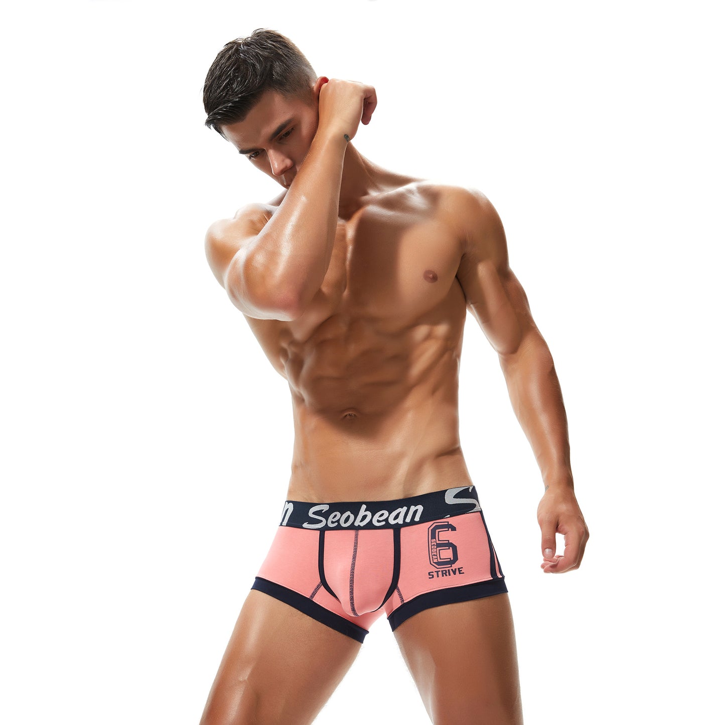 5 pieces SEOBEAN Men's cotton  underwear comfortable sweat-wicking boxers men's bump shorts