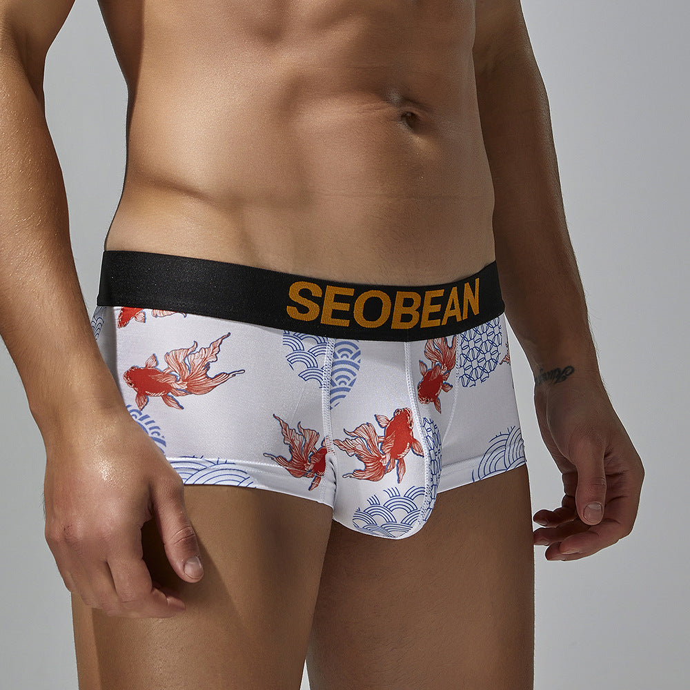 4 pieces SEOBEAN Men's underwear comfortable sweat-wicking boxers men's bump shorts