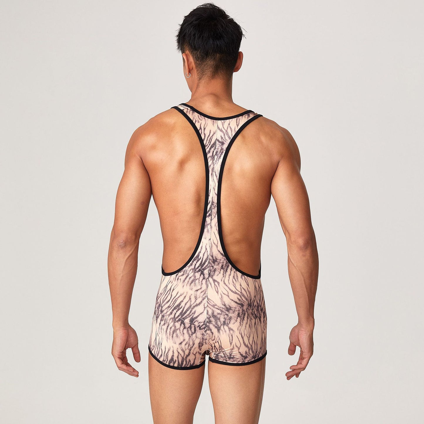 Tauwell Men's sports one-piece vest cycling weightlifting boxing track and field running marathon jumpsuit yoga fitness sports shorts