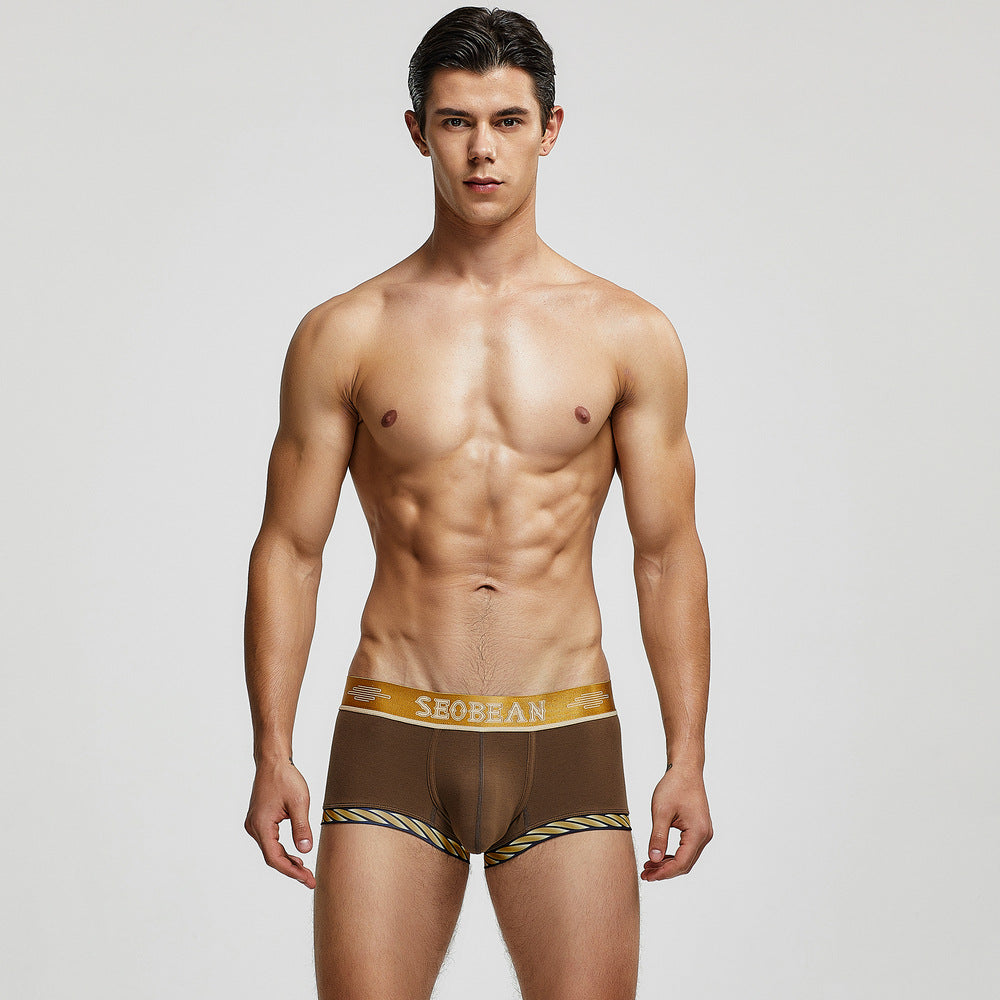 5 pieces SEOBEAN Men's underwear comfortable sweat-wicking boxers men's bump shorts