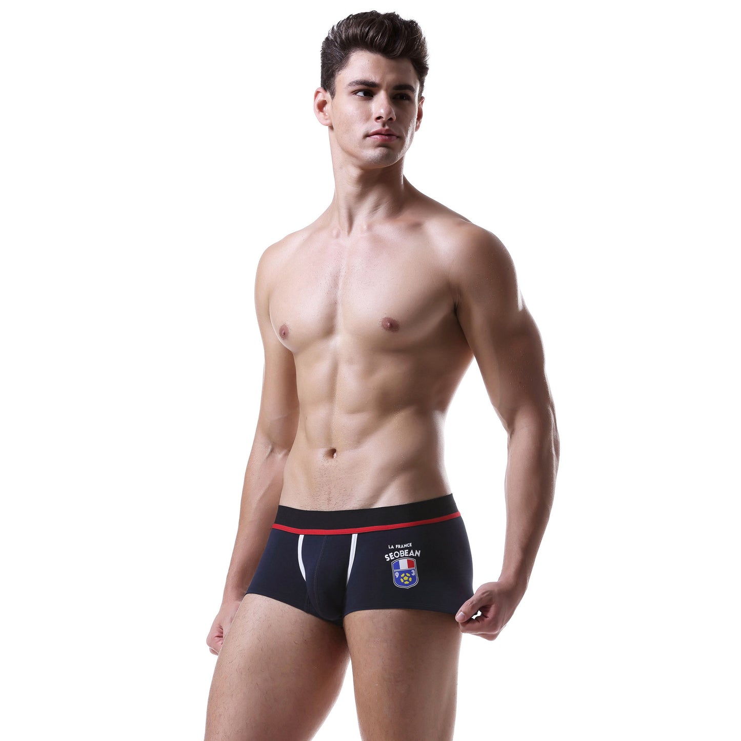 4 pieces SEOBEAN Men's cotton underwear comfortable sweat-wicking boxers men's bump shorts