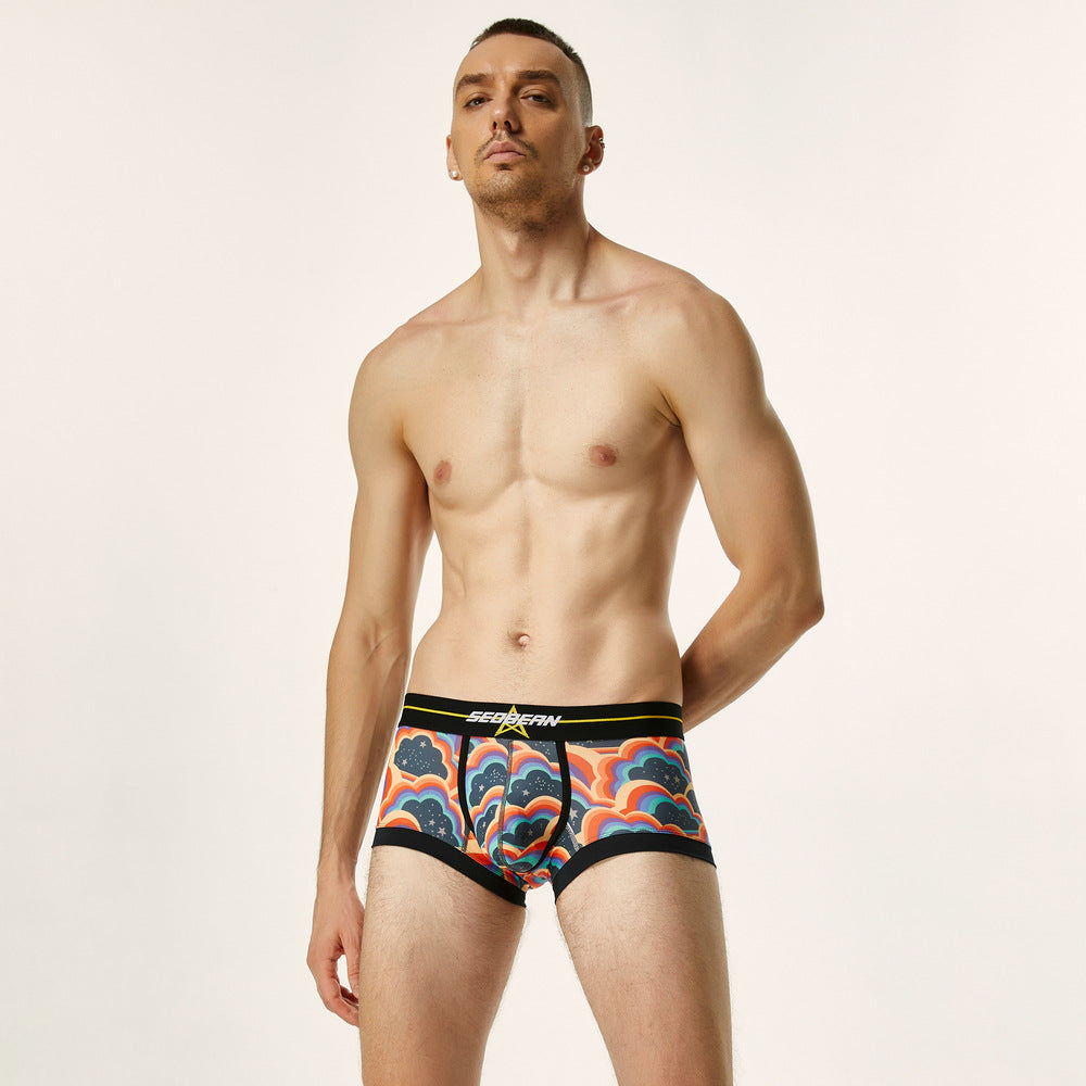 SEOBEAN Men's underwear comfortable sweat-wicking boxers men's bump shorts