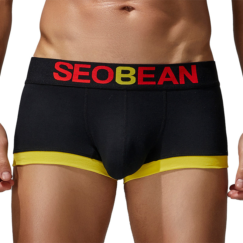 5-Pack SEOBEAN Men's Low Waist Printed Dragon Boxer Briefs U-Shaped Comfortable Lightweight Fashion Innerwear