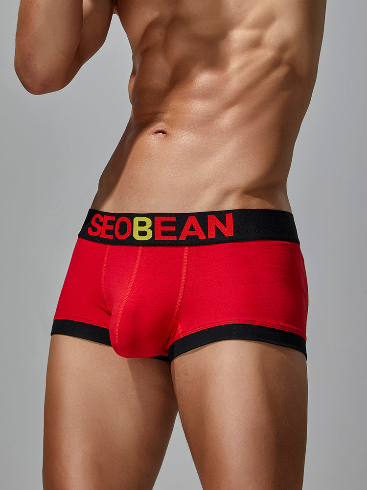 5-Pack SEOBEAN Men's Low Waist Printed Dragon Boxer Briefs U-Shaped Comfortable Lightweight Fashion Innerwear