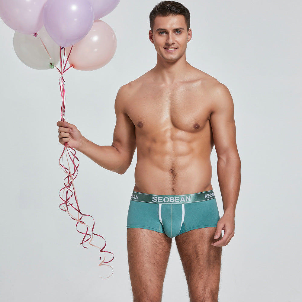 4 pieces SEOBEAN Men's underwear comfortable sweat-wicking boxers men's bump shorts