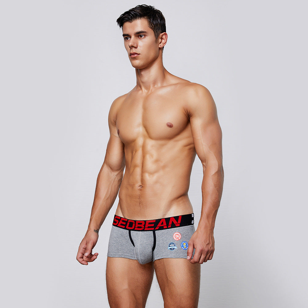 4 pieces SEOBEAN Men's cotton  underwear comfortable sweat-wicking boxers men's bump shorts