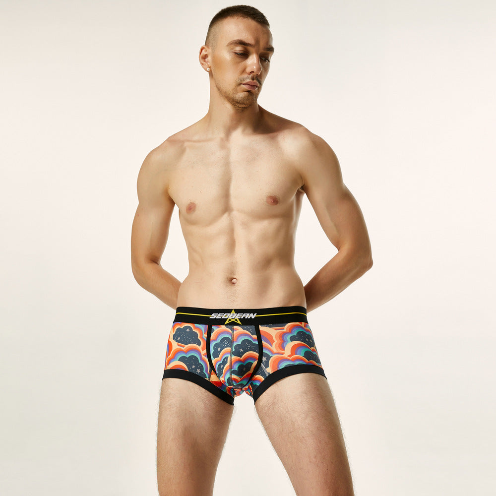 SEOBEAN Men's underwear comfortable sweat-wicking boxers men's bump shorts