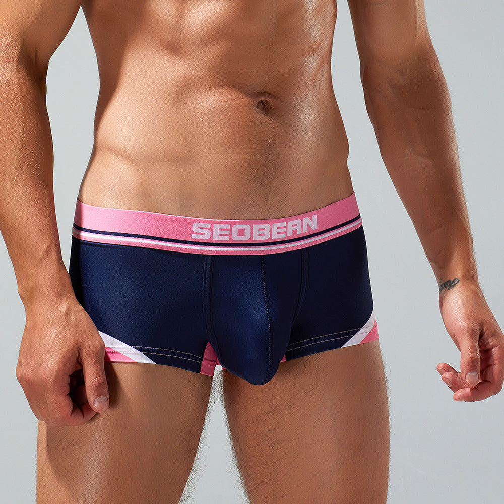 4 pieces SEOBEAN Men's underwear comfortable sweat-wicking boxers men's bump shorts