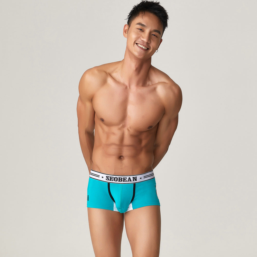 4 pieces SEOBEAN Men's underwear comfortable sweat-wicking boxers men's bump shorts