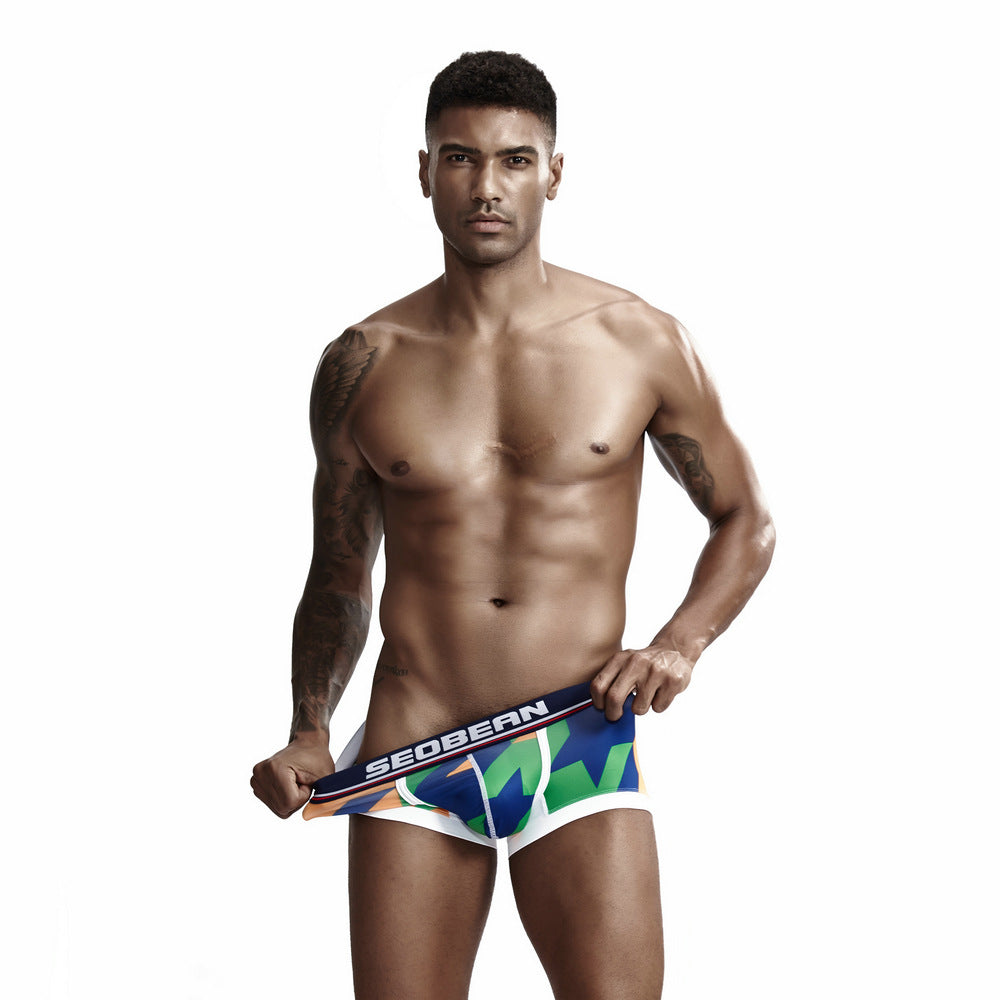 4 pieces SEOBEAN Men's underwear comfortable sweat-wicking boxers men's bump shorts