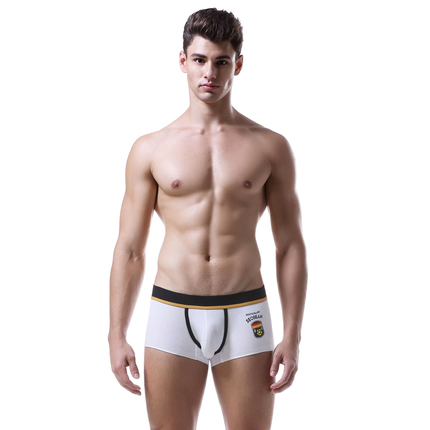 4 pieces SEOBEAN Men's cotton underwear comfortable sweat-wicking boxers men's bump shorts