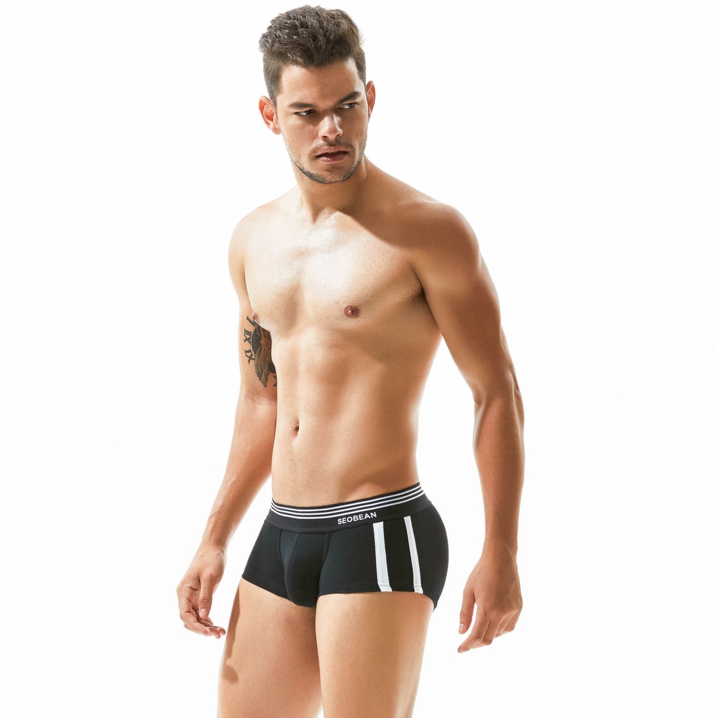 5 pieces SEOBEAN Men's cotton underwear comfortable sweat-wicking boxers men's bump shorts