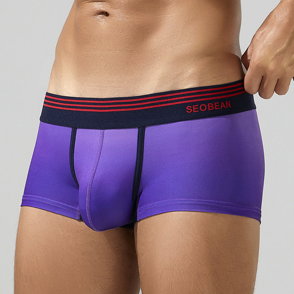 4 pieces SEOBEAN Men's underwear comfortable sweat-wicking boxers men's bump shorts
