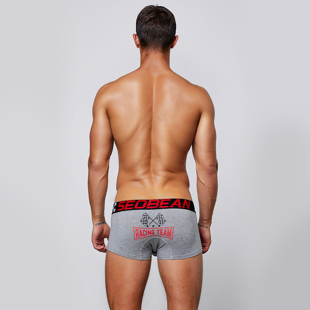 4 pieces SEOBEAN Men's cotton  underwear comfortable sweat-wicking boxers men's bump shorts