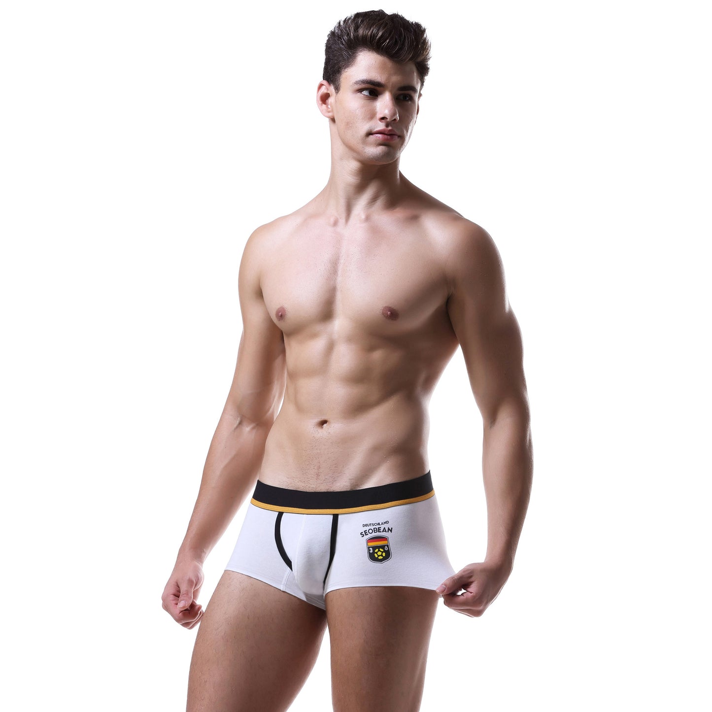 4 pieces SEOBEAN Men's cotton underwear comfortable sweat-wicking boxers men's bump shorts