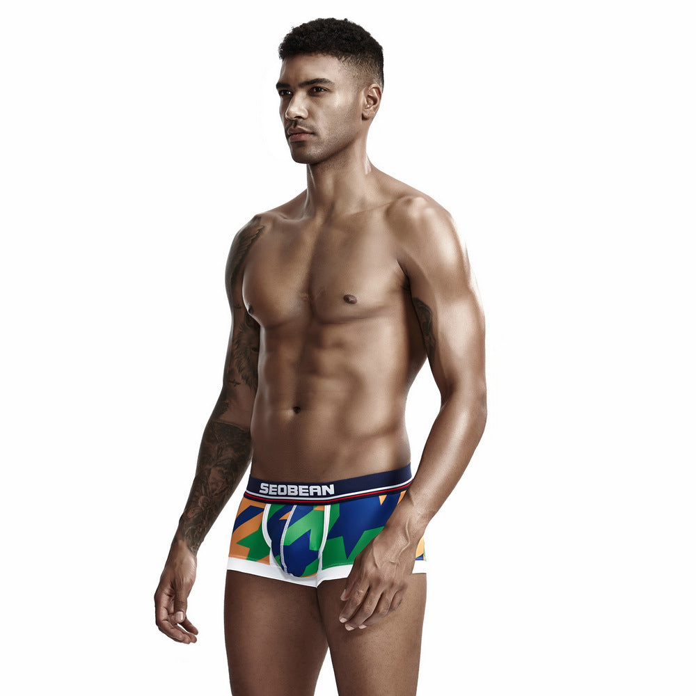 4 pieces SEOBEAN Men's underwear comfortable sweat-wicking boxers men's bump shorts