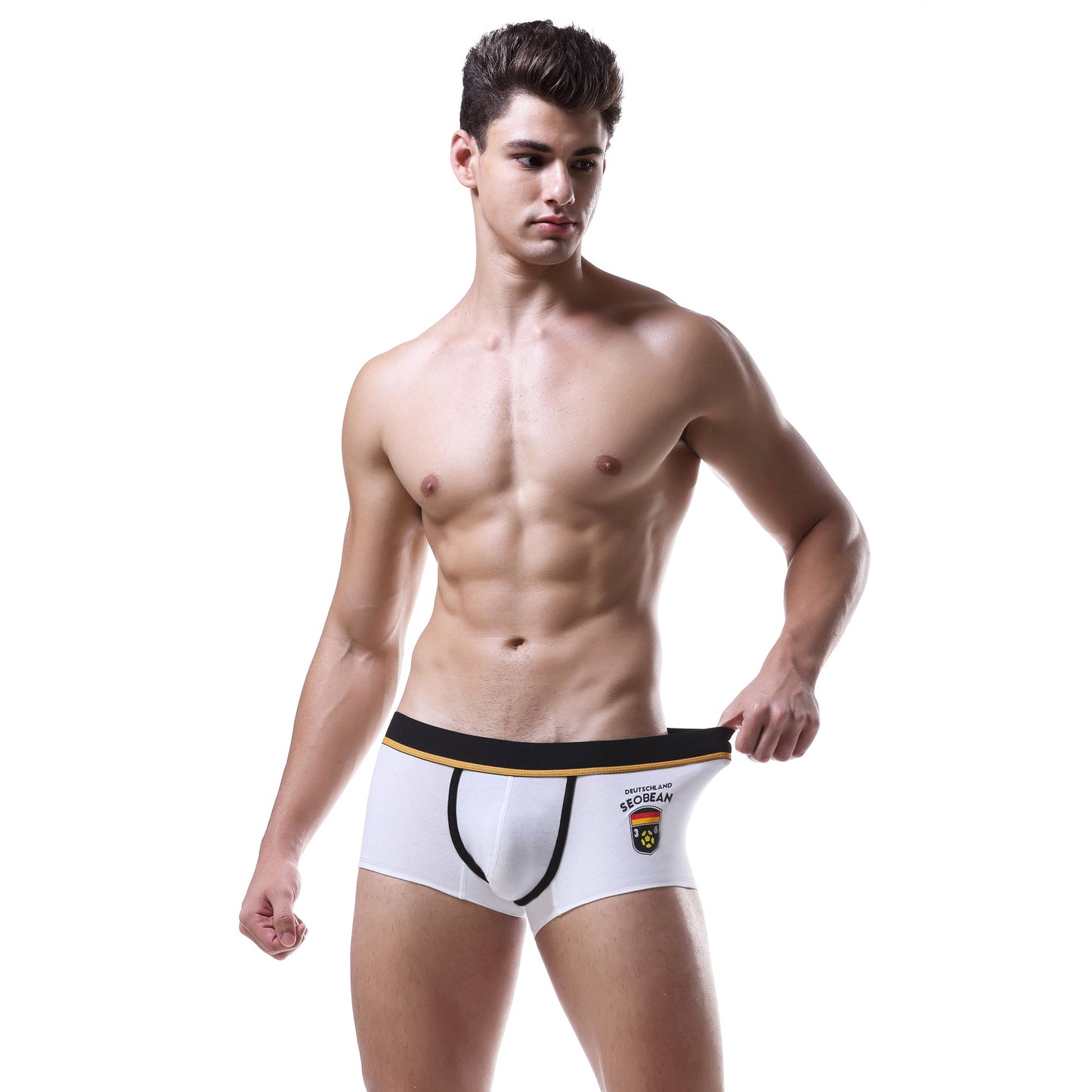 4 pieces SEOBEAN Men's cotton underwear comfortable sweat-wicking boxers men's bump shorts