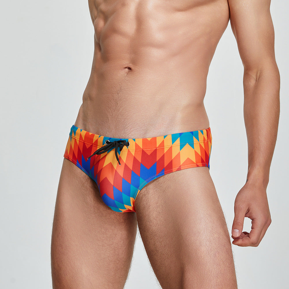 SEOBEAN Men's sexy triangle swim trunks quick-drying competitive hot spring beach surf swimsuit