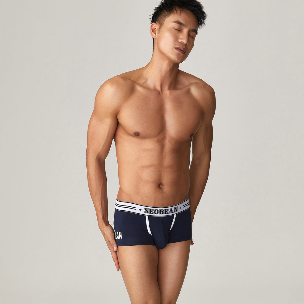 4 pieces SEOBEAN Men's underwear comfortable sweat-wicking boxers men's bump shorts