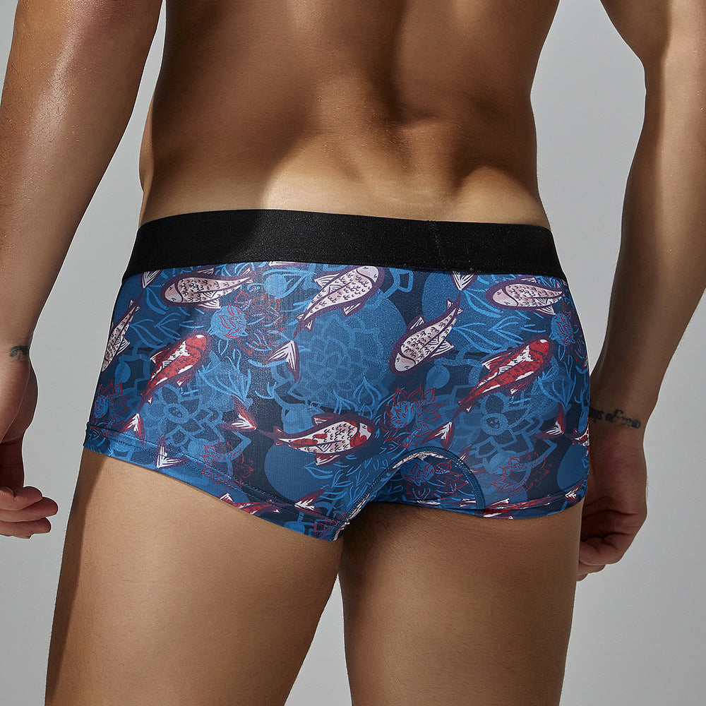 4 pieces SEOBEAN Men's underwear comfortable sweat-wicking boxers men's bump shorts